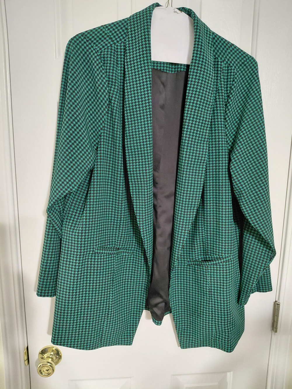 torrid Green Houndstooth Open Blazer